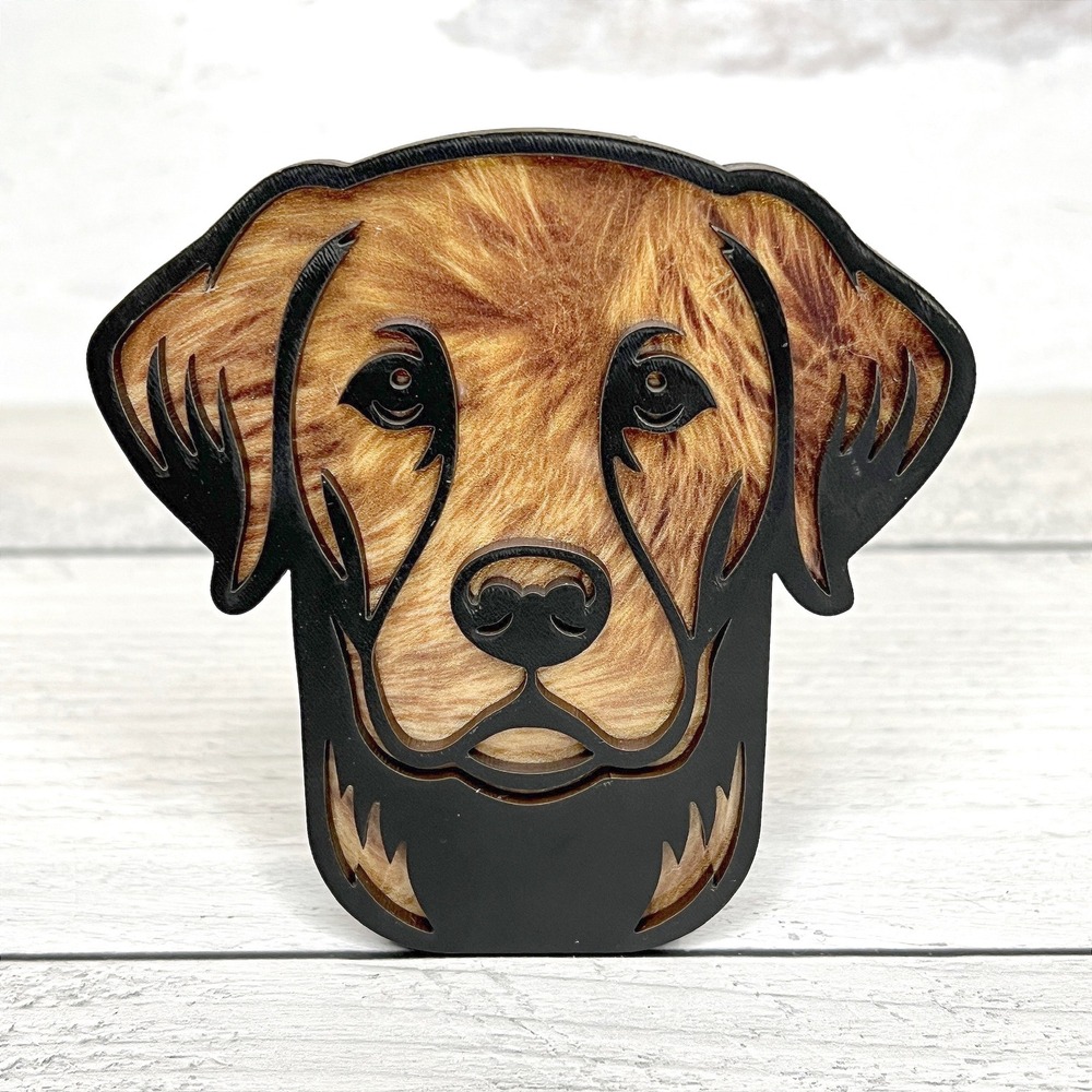 Golden Retriever Dog Head Night‎ Light Plug In Wood Laser Cut Home Decor